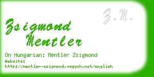 zsigmond mentler business card